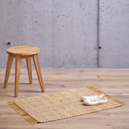 Blair Gold Cotton Fringe Rug 