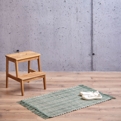 Blair Green Cotton Fringe Rug 