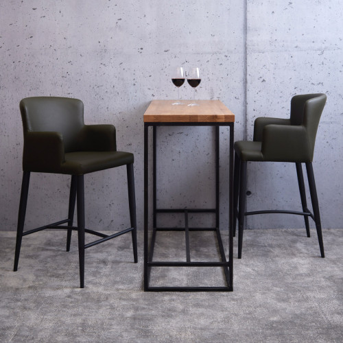 Varsi Counter Stool Green Faux Leather- Set of 2