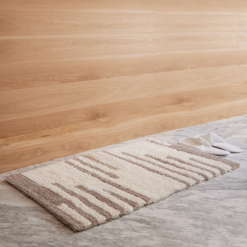 Beige Tuffted Cotton Bathmat 