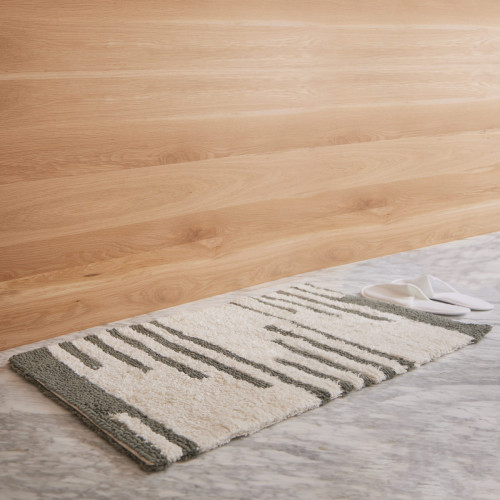 Green Tuffted Cotton Bathmat 