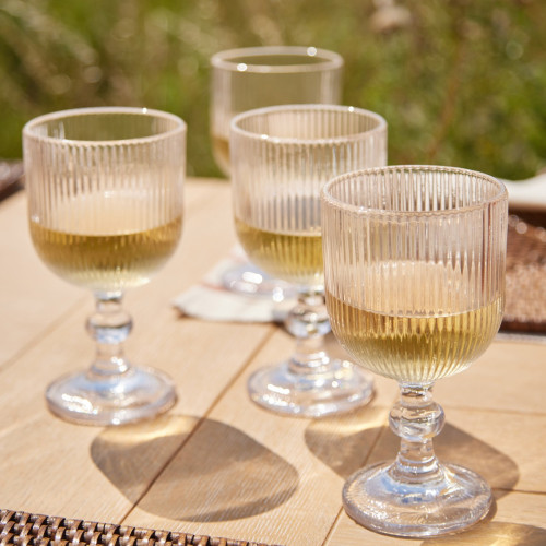 Riviera Ribbed White Wine Glass - Set Of 4