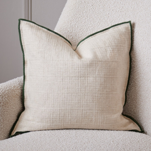 Double Edged Natural & Green Cushion 