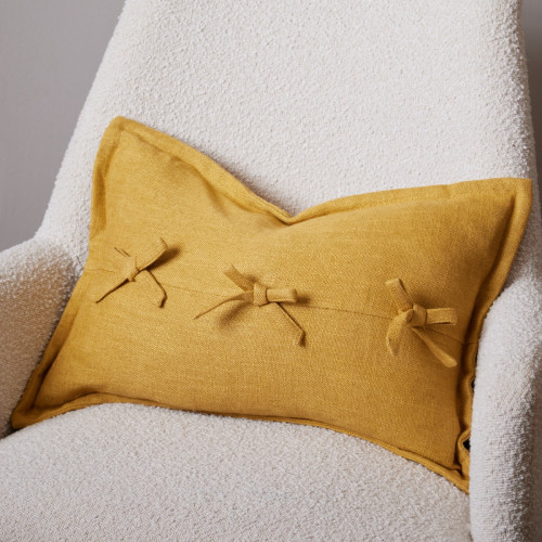 3 Bow Cushion - Ochre 