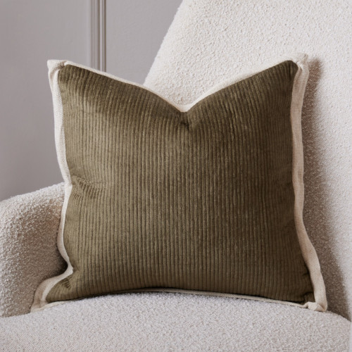 Green Ribbed Chenille Cushion 