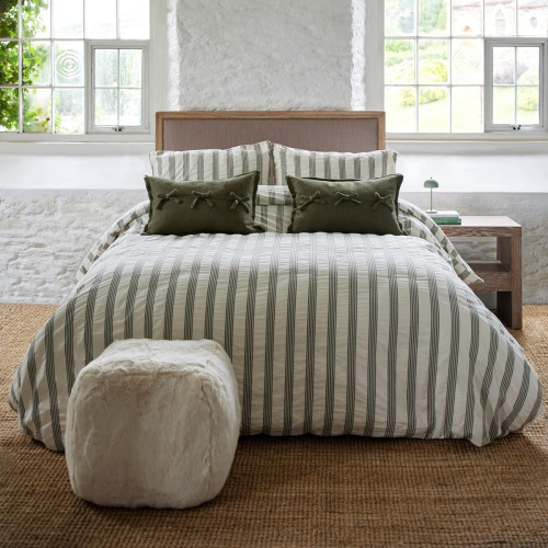 Green Stripe Duvet Cover Set