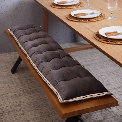 Velvet Charcoal Bench Pad - Collection