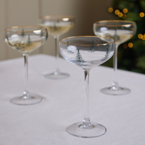 Fir Tee Champagne Coupe - Set Of 4