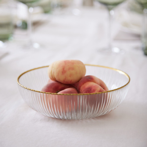 Majestic Ribbed Bowl With Gold Rim