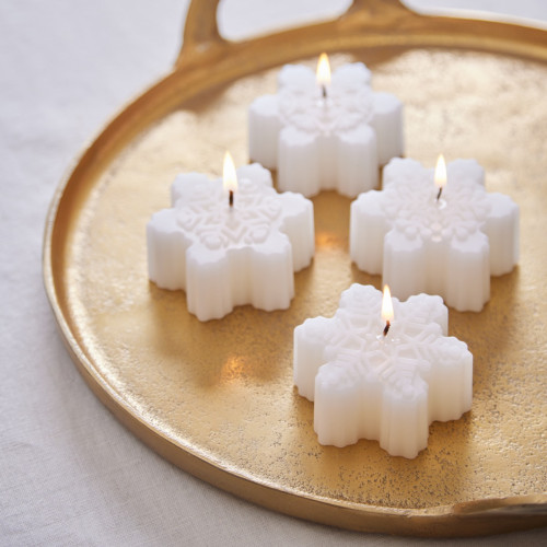Snowflake Candle - Set Of 4