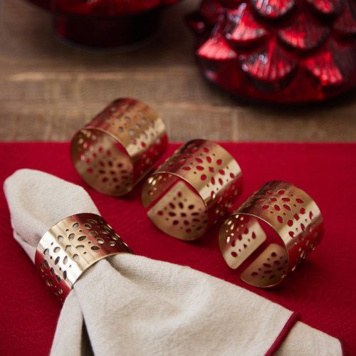 Cutout Gold Napkin Ring - Set Of 6