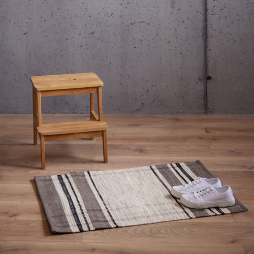 Madras Rug - Camel Grey
