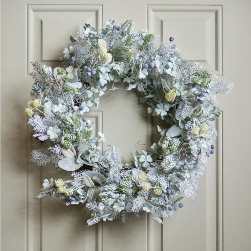 Mixed Frosted Foliage Wreath 