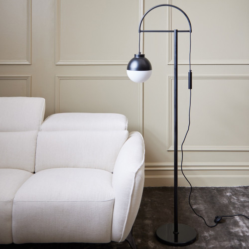 Celeste Globe Black & Marble Floor Lamp