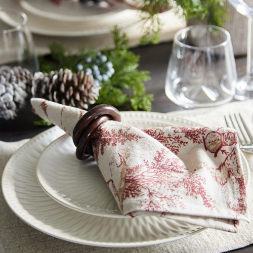 Snowman Village Print Napkin - Set of 6 