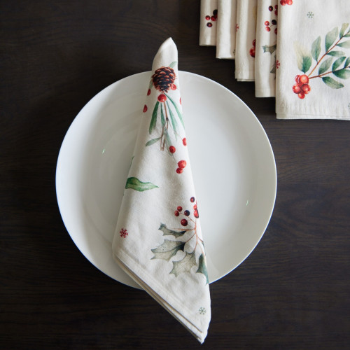 Winter Berries Napkin - Set Of 6