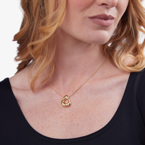 Sculpture Necklace Gold Plated