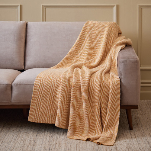 Herringbone Honey Throw