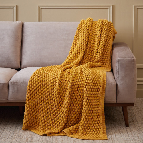 Popcorn Saffron Throw 