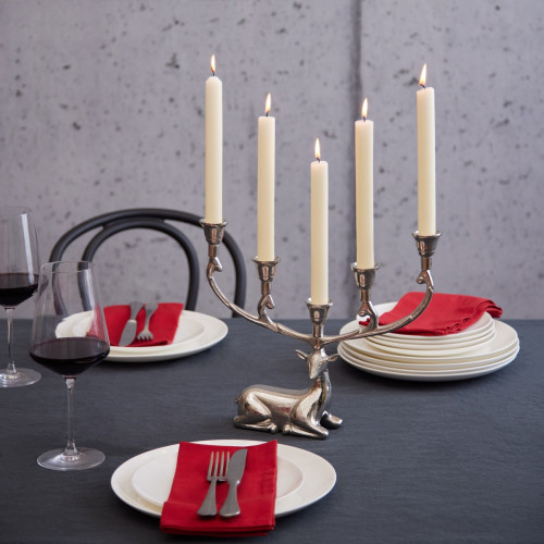 Roz 5 Piece Candlestick Holder in Silver