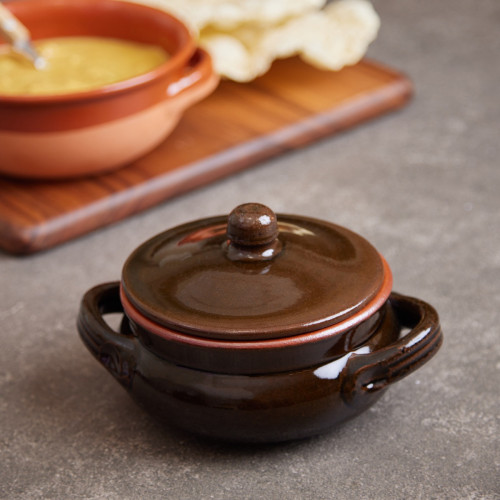 Terracotta Casserole Dish with Lid - small 