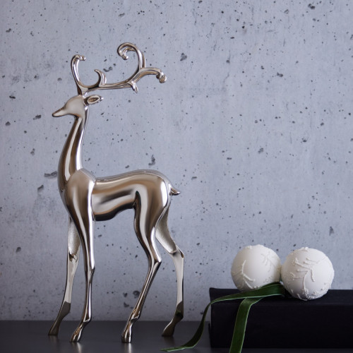 Solid Brass Silver Stag - Small