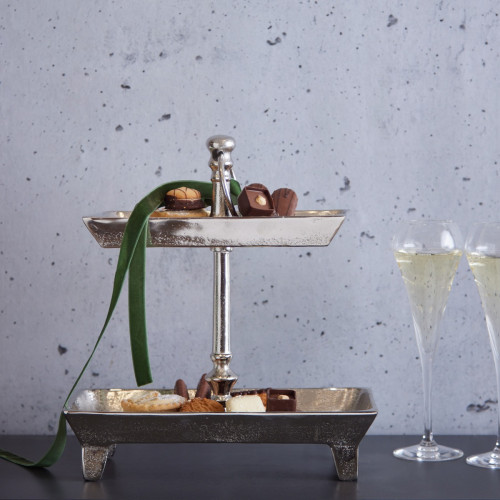 2 Tier Rectangular Tray Platter 