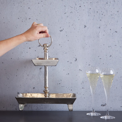 2 Tier Rectangular Tray Platter 