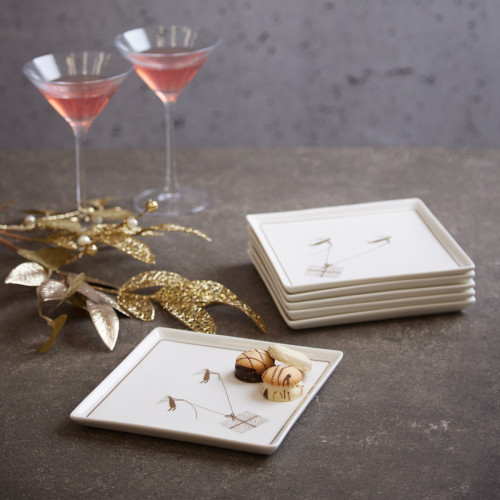Large Cadeau Square Plate - Set Of 6