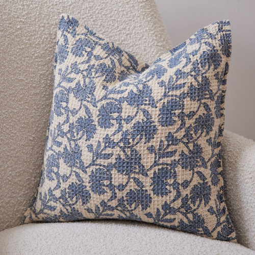  Blue Flower Waffle Cushion 