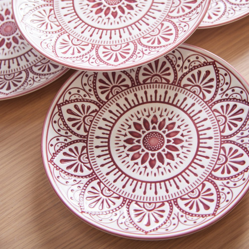 Nandi Accent Plate Red - Set Of 4