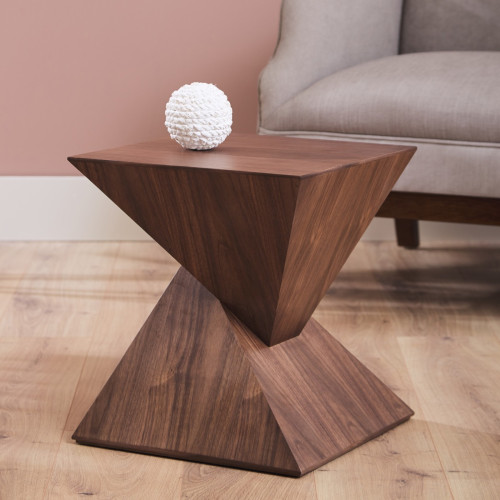 Pyramid Walnut Side Table