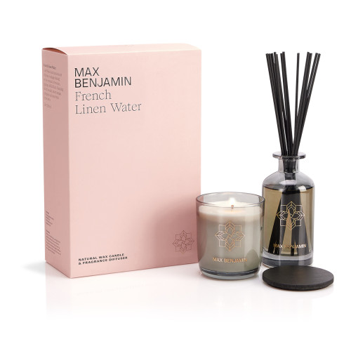 French Linen Water Candle & Diffuser Set