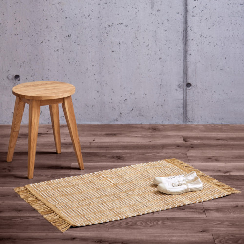 Blair Gold Cotton Fringe Rug 