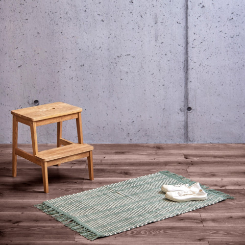 Blair Green Cotton Fringe Rug 