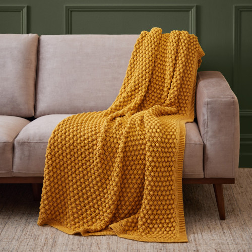 Popcorn Saffron Throw