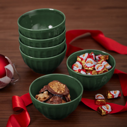 Stoneware Bowl Green - Set Of 6