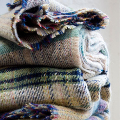 recycled wool throw - set of 2