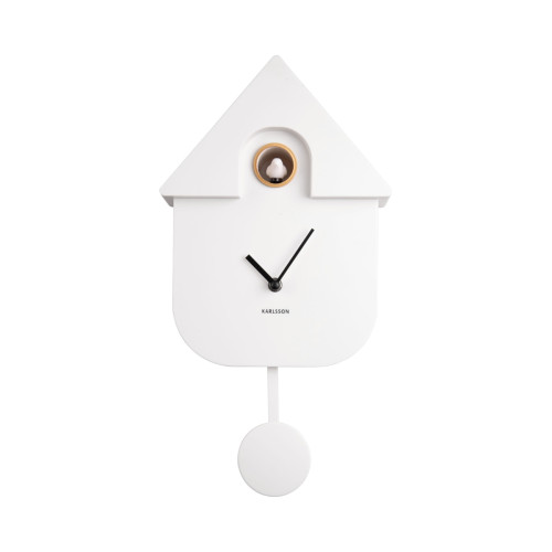 modern wall cuckoo clock in white